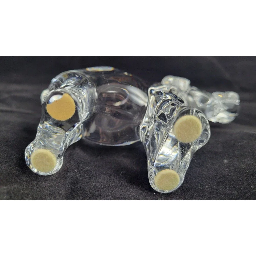 Vtg Baccarat Crystal Elephant Figurine With Trunk Up 5in Small Chip